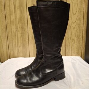 Santana Canada size 9.5 Black Leather Waterproof Knee Riding Boots